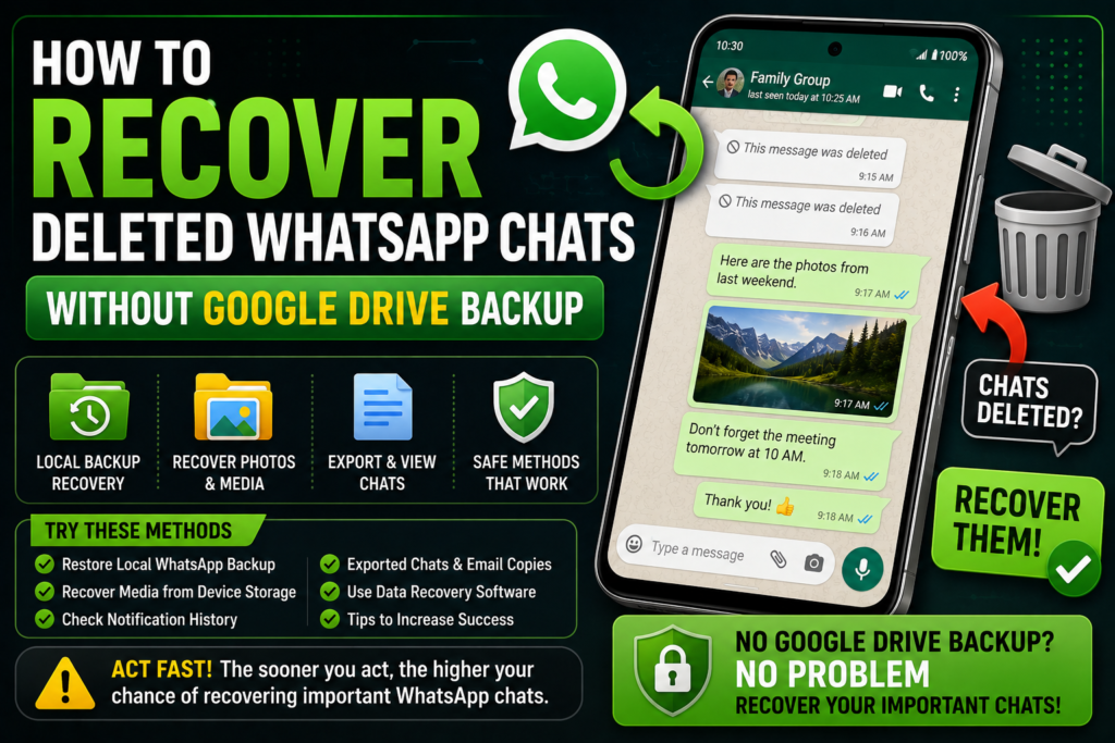 How to Recover Deleted WhatsApp Chats Without Google Drive Backup