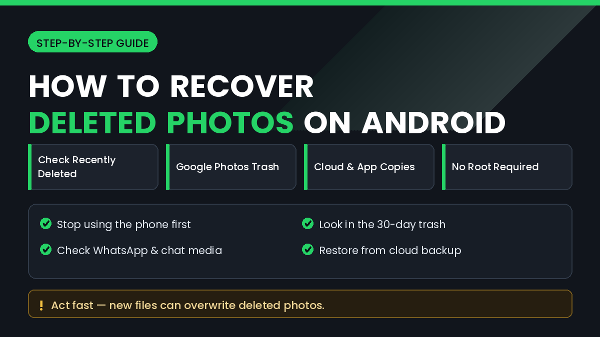 How to recover deleted photos on Android without root - step by step guide