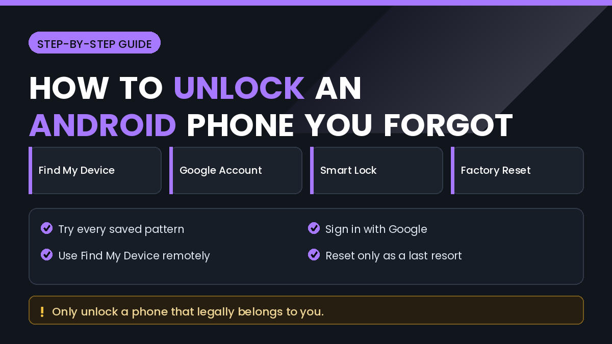 How to unlock an Android phone when you forgot the password